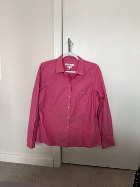 Foxcroft Heritage Non-Iron Fitted Button Down Shirt in Pink